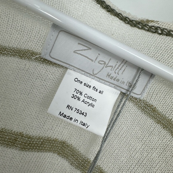 New Italy One Size Shawl Wrap cotton blend Stripe lightweight Topper NEW - Picture 2 of 4